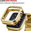 BINLUN Compatible with Apple Watch Band 49mm 46mm 45mm 44mm 42mm 41mm 40mm 38mm Stainless Steel Metal Watch Strap with TPU Watch Case Compatible with iWatch Series Ultra/11/10/9/8/7/SE2/SE/6/5/4/3/2/1