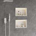 Neodrain LED Shower Niche 18X12Inch White Wall Niche with 3000K Light, Stainless Steel Shower Niche NO Tile Needed Cabinet for Shower Wall, Bathroom Storage with LED Strip