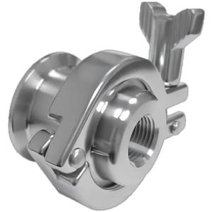 QiiMii Stainless 316 Tri Clamp Air Blow Check Valve with 2" Tri clamp Adapter to 1/2" FNPT Thread Ferrule Sanitary Pipe Fitting