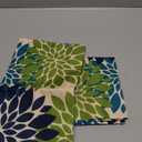 Navy Blue Green Teal Pillow Covers 16X16 Inch Set of 2, Modern Geometry Dahlia Floral Print Decorative Throw Pillow Covers Outdoor Farmhouse Cushion Case for Home Couch Sofa Bed Decoration
