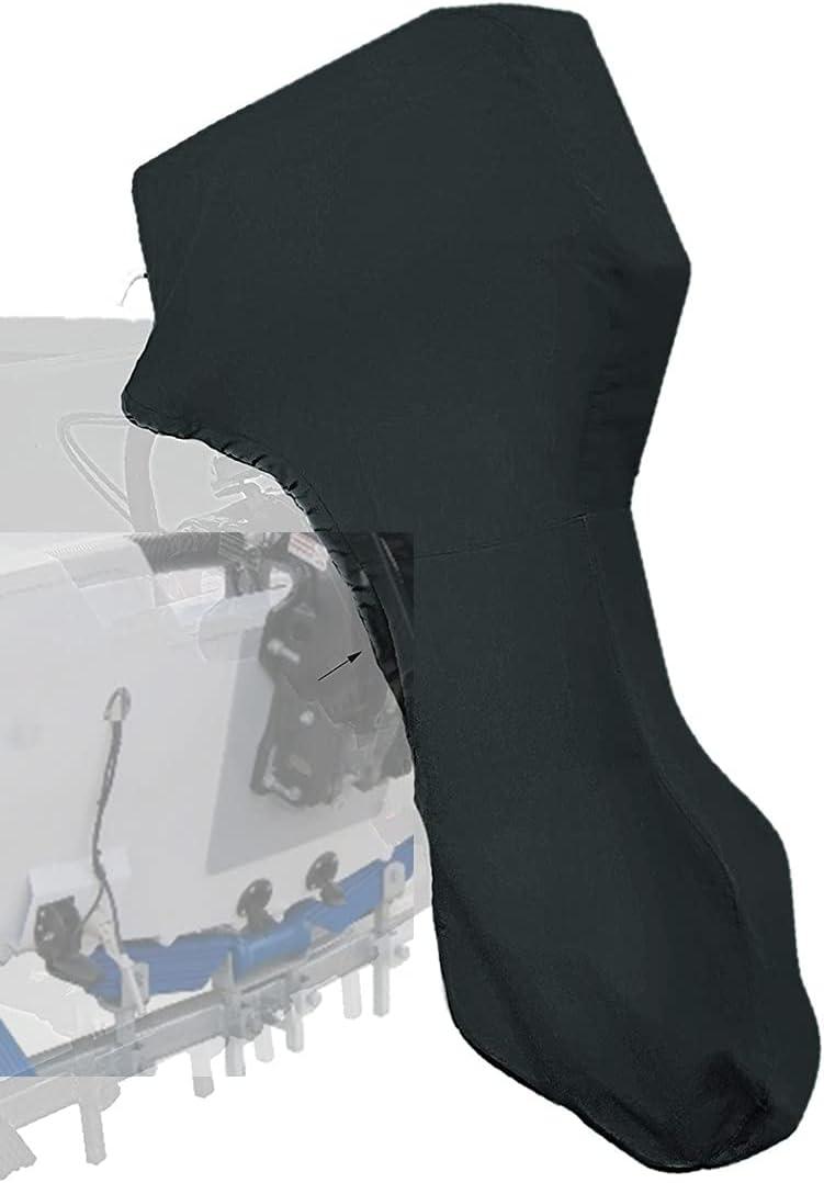 Boat Motor Covers 100-225 HP, Full Outboard Motor Cover, 600D Heavy Duty Fabric, Waterproof, Black Outboard Boat Motor Cover Fit for 200 HP Motor