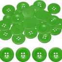 Sewing Buttons [50pcs] - 1.2 Inch/ 30mm 48L Resin Round Flat 4-Hole Craft Replacement Buttons for Coats & Sewing Clothing & DIY - [Green]