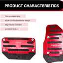 2 PCS Automatic Transmission Pedal Covers, Non-slip Car Pedal Covers, Alloy Gas and Brake Pedals Replacement Kit, Universal for Most Cars SUVs ATVs (Red)