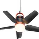 20 Canopy Fan with Lights, 20000mAh Battery Operated Ceiling Fan, Portable Outdoor Camping Fan with Remote Control, 4 Speeds & Dimmable for Canopy, Tent, Gazebo, RV, Garage
