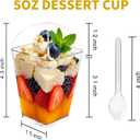 100Pack 5oz Dessert Cups with Lids and Spoons,Plastic Parfait Appetizer Cup,Disposable Plastic Cups, Great for Desserts, Appetizers, Puddings, Mousse