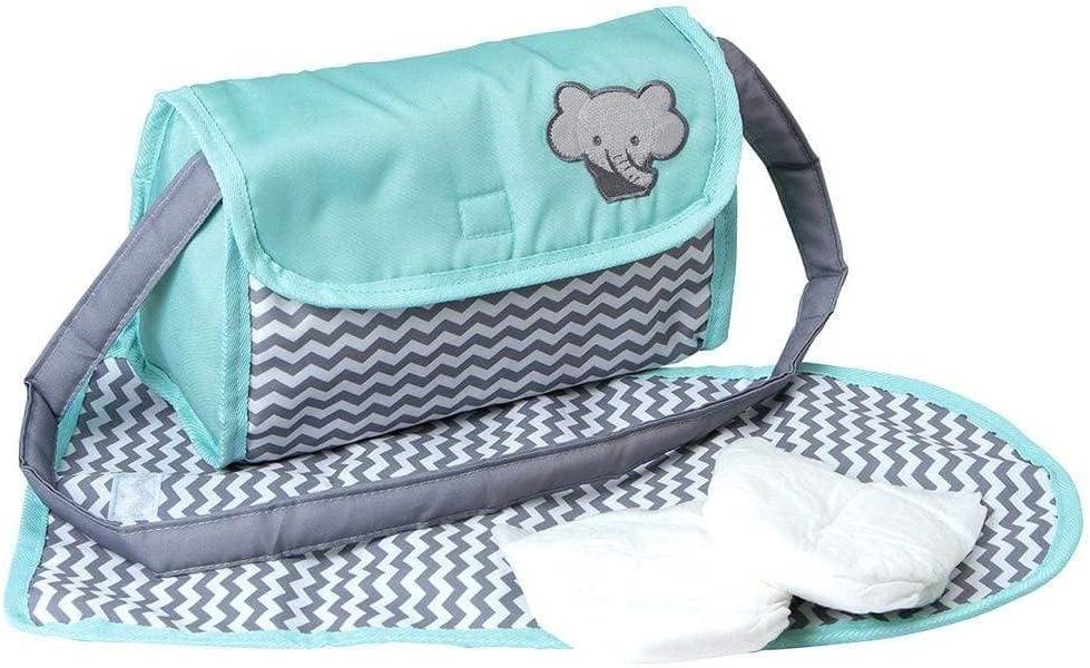 Adora Baby Doll Diaper Bag with Sturdy Straps, Includes Changing Mat and 2 Doll Diapers (Fits 13" Dolls), for Ages 3+ - Zig Zag Print 