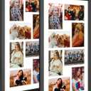 11.8x21.8 Collage Frame with 8 Openings 4X6 Pictures, Multiple Picture Frame with Mat, Wall or Tabletop Decor, Black Wood Grain,2 Pack
