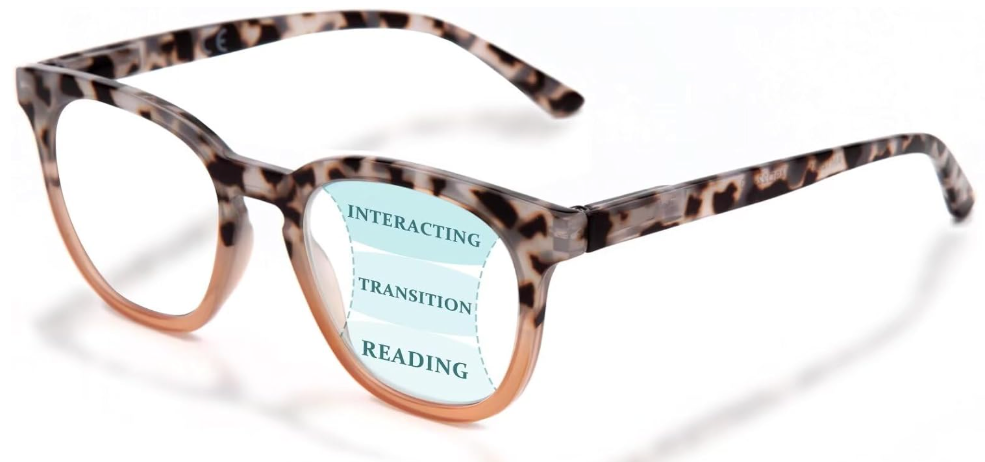 LianSan Progressive Multifocus Reading Glasses for Women - Ladies Near and Far Blue Light Blocking Computer Readers(Multicolor for 3ft,2.50x)