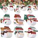 Zhanmai 24 Pieces Christmas Snowman Ornaments for Christmas Tree Decorations Cute Xmas Hanging Ornaments Traditional Xmas Tree Party Decors