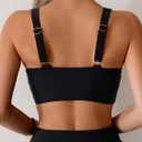 ZAFUL Twist Bikini Tops for Women Push Up Swimsuit Top Lace Up Padded Bathing Suit Tops Only (Black, M)