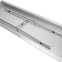 Stanbroil 48 x 14 Inch Rectangle Drop-in Fire Pit H-Burner Pan, Gas Fire Pit Insert for Outside DIY Fire Table, 304 Stainless Steel, BTU 185,000 Max
