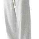 Men's Casual Baggy Wide Leg Lounge Travel Pants Streetwear with Pockets (Gray, L)