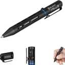 OLIGHT O'Pen Mini 2 Portable Ballpoint Pen, Bolt Action Pen with Pen and Pencil Tip, EDC Replaceable Black Ink Pens with Stainless Steel Pen Clip for Office, Working, Writing (Black)