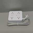 Surge Protector Power Strip - HANYCONY 8 Outlets 4 USB (2 USB C) Charging Ports, Multi Plug Outlet Extender, 5Ft Braided Extension Cord, Flat Plug Wall Mount Desk Charging Station for Home Office ETL (White)
