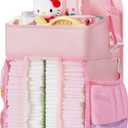 Maliton Hanging Diaper Caddy Nursery Caddy Organizer for Playard, Wall or Crib, Diaper Stacker with Baby Essentials Storage