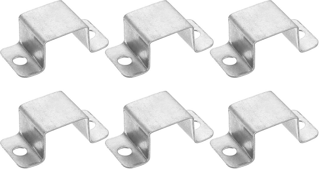 2 x uxcell 6Pcs 42x32 mm U Shaped Connector Bracket, Square Tube Strap Clamp Galvanized Steel Pipe Clamp Wood Deck Fence Post Tie for Water Pipes Stairs Railing Installation, Silver