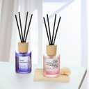 Reed Diffuser - Lavender&Pink Peony 4.06oz (120ml) 2 Packs Essential Oil Reed Diffuser Set with 16 Sticks, Long Lasting Fragrance for Home, Bathroom, Bedroom, Room, Decor