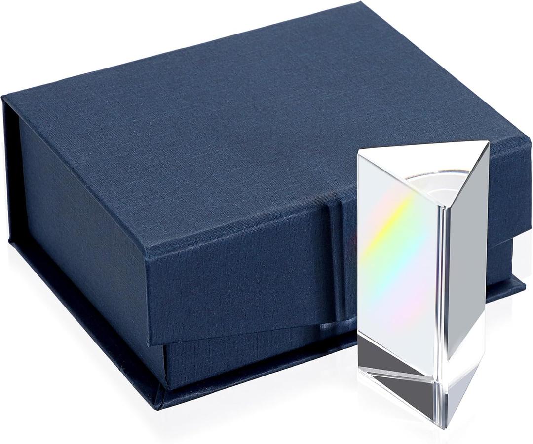 Sumnacon Photography Prisms, Optical Crystal Glass Triangular Prisms for Teaching, 60mm Glass Prism Rainbow Light Spectrum Effects, Photography Accessories