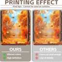 Swepuck 7x5ft Fabric Fall Window Backdrop Vintage Curtains Autumn Fallen Maple Leaves Forest Harvest Pumpkin Photography Background Thanksgiving Party Decor Photo Props