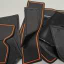 Center Console Liner for Honda Accord Accessories 2023 2024 2025 2026 Cup Holder Insert Coaster Non-Slip Anti Dust Door Pocket Pad Slot Mat Premium Interior Trim 17Pcs Set (Orange Trim)