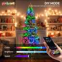 FANCILLUMA 9FT Prelit Christmas Tree with 550 LED Lights, App Controlled Artificial Christmas Tree with Multi-Color RGB Lights & Music Sync, Slim Pencil Christmas Tree for Home Christmas Decorations
