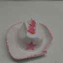 Syhood 4 Pcs Cowgirl Hats Party for Girl Women Cowgirl Hat with Heart Glasses Bandana Cowboy Costume (White)