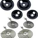 WB31M20 WB31M19 Porcelain Drip Pans and WB30M1 WB30M2 Surface Elements by SupHomie - Compatible with GE Hotpoint Range Stove