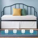 Ready To Rest Twin Daybed Skirt 14 Inch Drop, Pleated Style Bed Skirts for Daybeds, Split Corners with Three Side Coverage (White)