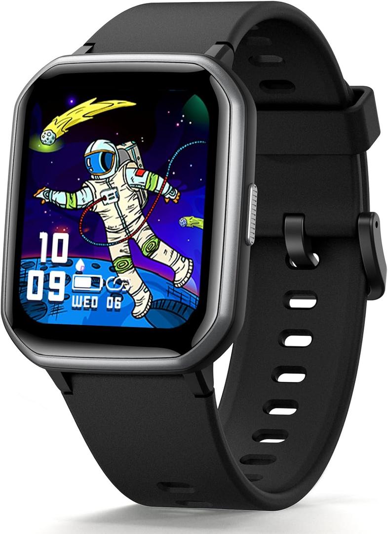 YOUSOKU Kids Smart Watch Girls Boys, Fitness Tracker for Kids, 1.5 Inch DIY Dial, 19 Sport Modes, Sleep Monitor, Pedometers, Heart Rate, IP68 Waterproof, Great Gift for Boys Girls Teens 6-14 (Black)