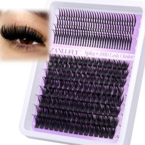 Lash Clusters with Spikes 200D Volume Eyelash Clusters Long Fairy Lashes DIY Cluster Eyelash Extensions Wispy 3D Individual Lashes Spiky Cluster Lashes by zanlufly