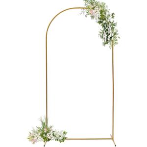 Arch Backdrop Stand - 7.2 FT Upgraded Metal Arch Backdrop Stand - Easy to Set up Gold Wedding Arch Frames- for Weddings, Birthday Parties, Baby Showers, Family Gatherings (1-PCS)