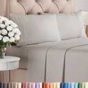 King Size 4 Piece Sheet Set  Comfy Breathable & Cooling Bed Sheets Set  Hotel Luxury Bedding for Women, Men, Kids, Teens, Boys & Girls  Deep Pockets, Soft and Wrinkle Free  OekoTex  Light Grey