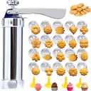 Cookie Press  & Cookie Maker Machine - Spritz CookiePress Kit with 20 Discs & 4 Piping Tips | Cheese Press for Baking & Cake Decorating, Perfect for Thanksgiving Christmas