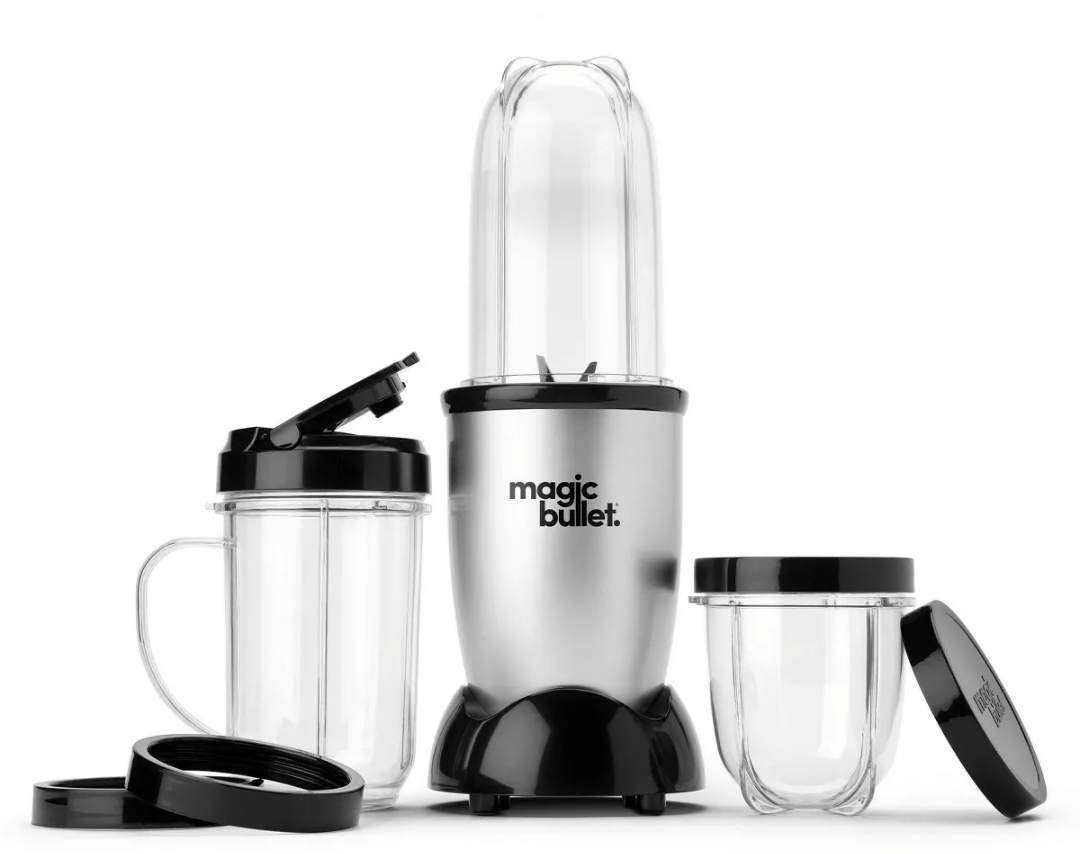 Magic Bullet Personal Blender Set: Bullet Mixer for Smoothies, 250W, Stainless Steel Blades, Dishwasher-Safe Parts