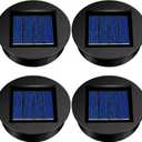 4 Pieces Replacement Solar Light Tops Outdoor Hanging Lantern Solar Light Parts Round Waterproof Decorative for Outdoor Hanging Lanterns, Warm(3.15 Inch in Diameter)