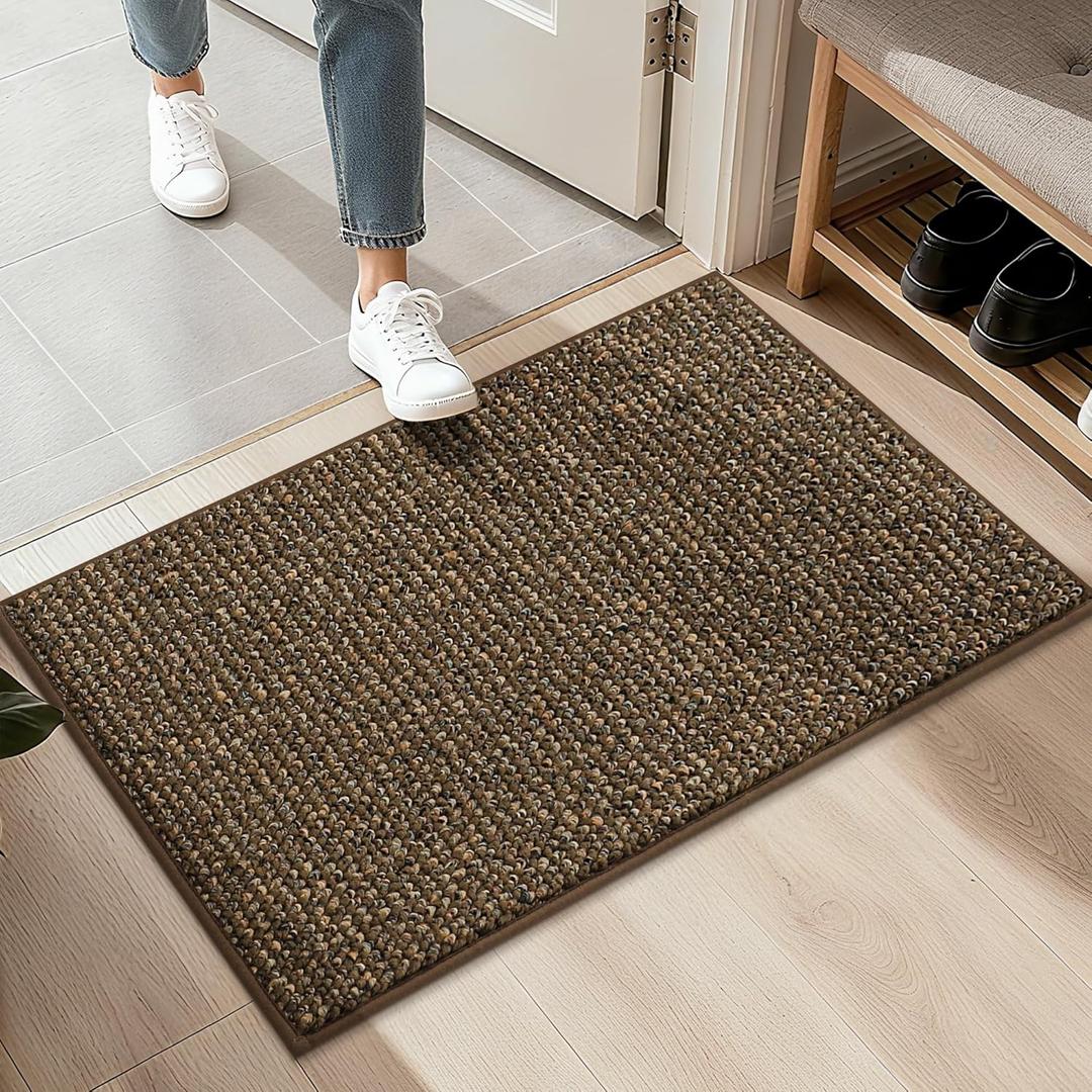 BEQHAUSE 2x3 Entryway Rug Indoor Door Mat Non-Slip Washable, Hallway Rugs Absorbent & Stain Resistant Hall Carpet Runner Rugs for Entryway, Front Door Floor Mats Laundry Room Rugs for Entry, Brown