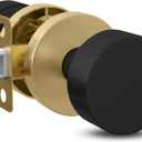 Mega Handles Buena Passage Door Knobs - 1 Pack Reversible Interior Door Knobs, Heavy Duty Passage Gold Door Knob for Closet & Hallway, No Lock, Fits All Standard Door Sizes - Satin Brass