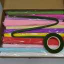 12 Rolls Crepe Paper Rolls 12 Colors Wide Crepe Paper Streamer Assorted Streamers with Floral Stem Wire and Green Floral Tapes for Birthday Party Ornament(Mixed Colors,8 feet x 10 Inch)