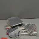 Pooper Scooper, Long Handle Dog Pooper Scooper, Heavy Duty Stainless Steel Rake with Tray & Spade Set for Pet Waste Removal, for Grass, Dirt or Gravel (Red)