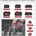 Lenoya 18V Rapid Charger Replacement for Milwaukee M18 Battery Charger Station 2Ports 48-59-1802 48-59-1812 Compatible with M-18 48-11-1850 48-11-1840 48-11-30 48-11-20