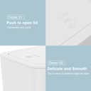 N. NETDOT 3 Pack Small Trash Can with lid, 3 Gallon Bathroom Trash Can,Garbage Can Slim Trash Bin Waste Basket for Bathroom,Kitchen,Bedroom,Living Room,Office,Laundry - Off White