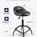 Garage Shop Stool, Height Adjustable Work Stool, Swivel Bar Stool (Black)