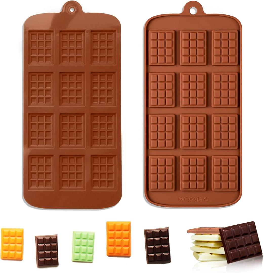 2 Pieces Silicone Break Apart Chocolate Moulds,Silicone Square Mold,Non-Stick Candy Chocolate Bar Mold,Reusable Candy Protein Silicone Chocolate Mold
 PCS Set Silicone Chocolate Bar Candy Mold