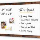 4 THOUGHT Dry Erase Board, 24" x 18" Magnetic Whiteboard Brown Vintage Wood Frame Wall-Mounted White Board Decorative Notice Board School, Office, Home, 8 Magnets 4 Markers 1 Eraser