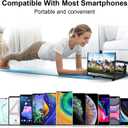 Screen Magnifier for Phone, 10inch HD Mobile Phone Magnifier Screen Enlarger for Movies Videos Games, Clear, Lightweight Foldable Mobile Holder Compatible with All Smartphones (Black)