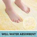 Arotive Microfiber Bathroom Rugs, Shaggy Soft and Absorbent Bath Rug, Non-Slip, Thick Plush Machine Washable Dry Bath Mats for Bathroom, Tub and Shower, 24x16, Light Yellow, Rectangular