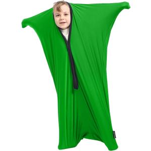 Body Sock Sensory Kids, Small Compression Sack 24 * 38 inch, Soft Fabric with Strong Stitching and Snap Closures (Vivid Green)