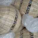 Baquler Hanging Rattan Woven Hot Air Balloon Decor,3 Pcs,Large