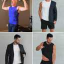 Compression Shirt Men Slimming Body Shaper Vest Crewneck Workout Tank Top (White, XXL)