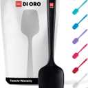DI ORO Seamless Series Silicone Spoon Spatula - BPA Free Pro-Grade Non-Stick 600F Heat-Resistant Rubber Spoonula - Versatile Silicone Kitchen Scraper Utensil for Baking and Cooking (Black)